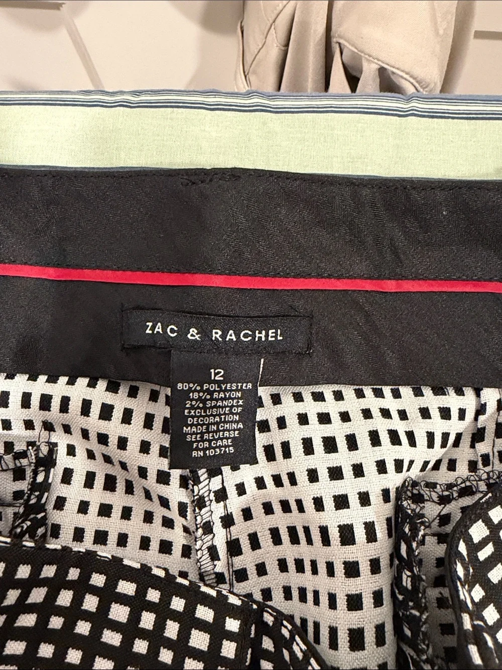 Men's Black & White Check Slim Dress Pants
